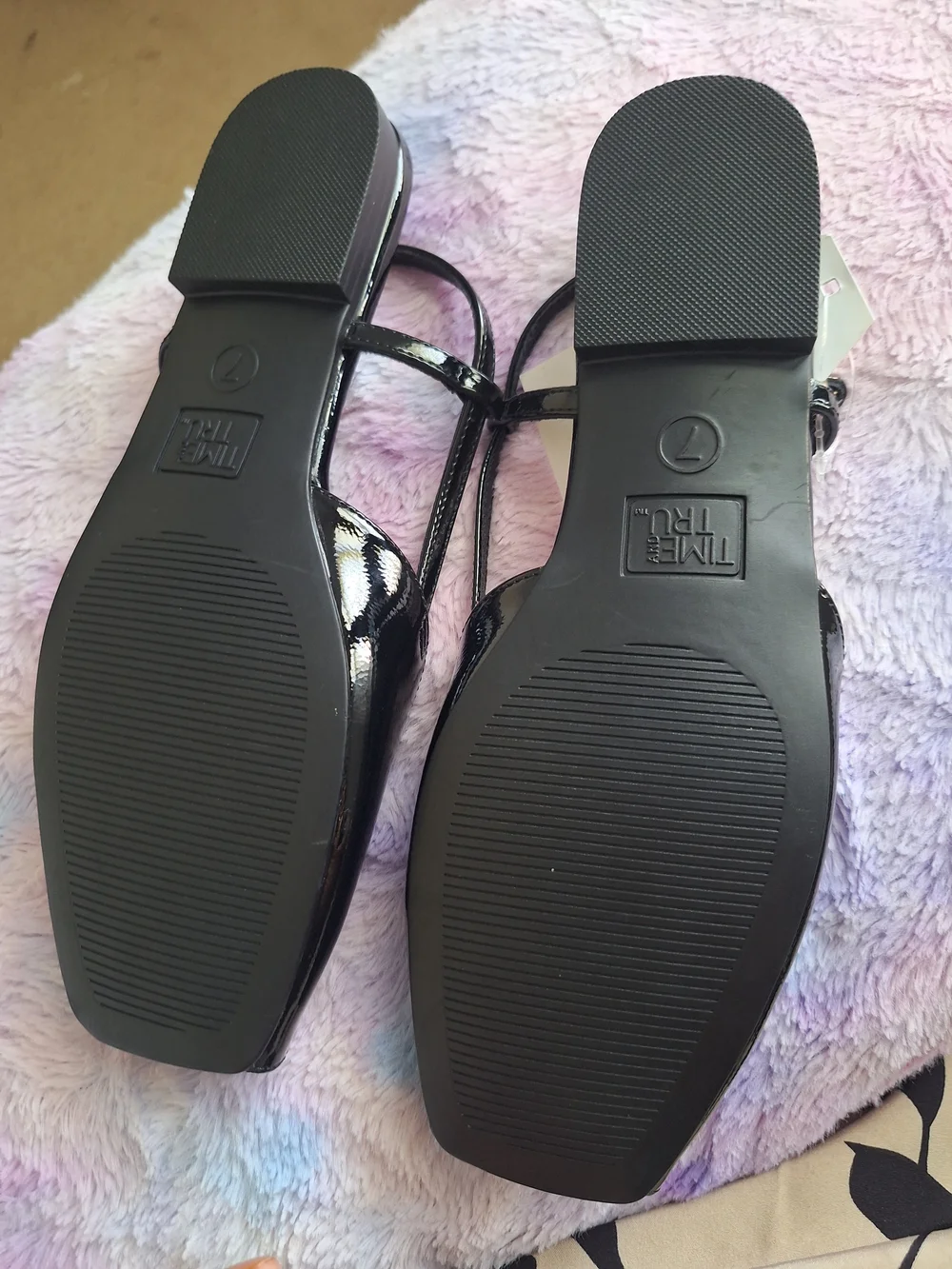 Black Patent Slingback Flats with Memory Foam